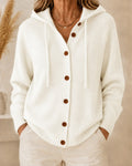 CLEARANCE SALE🔥 Women's Casual Hoodie Cotton Plain Long Sleeve Comfy Cardigan