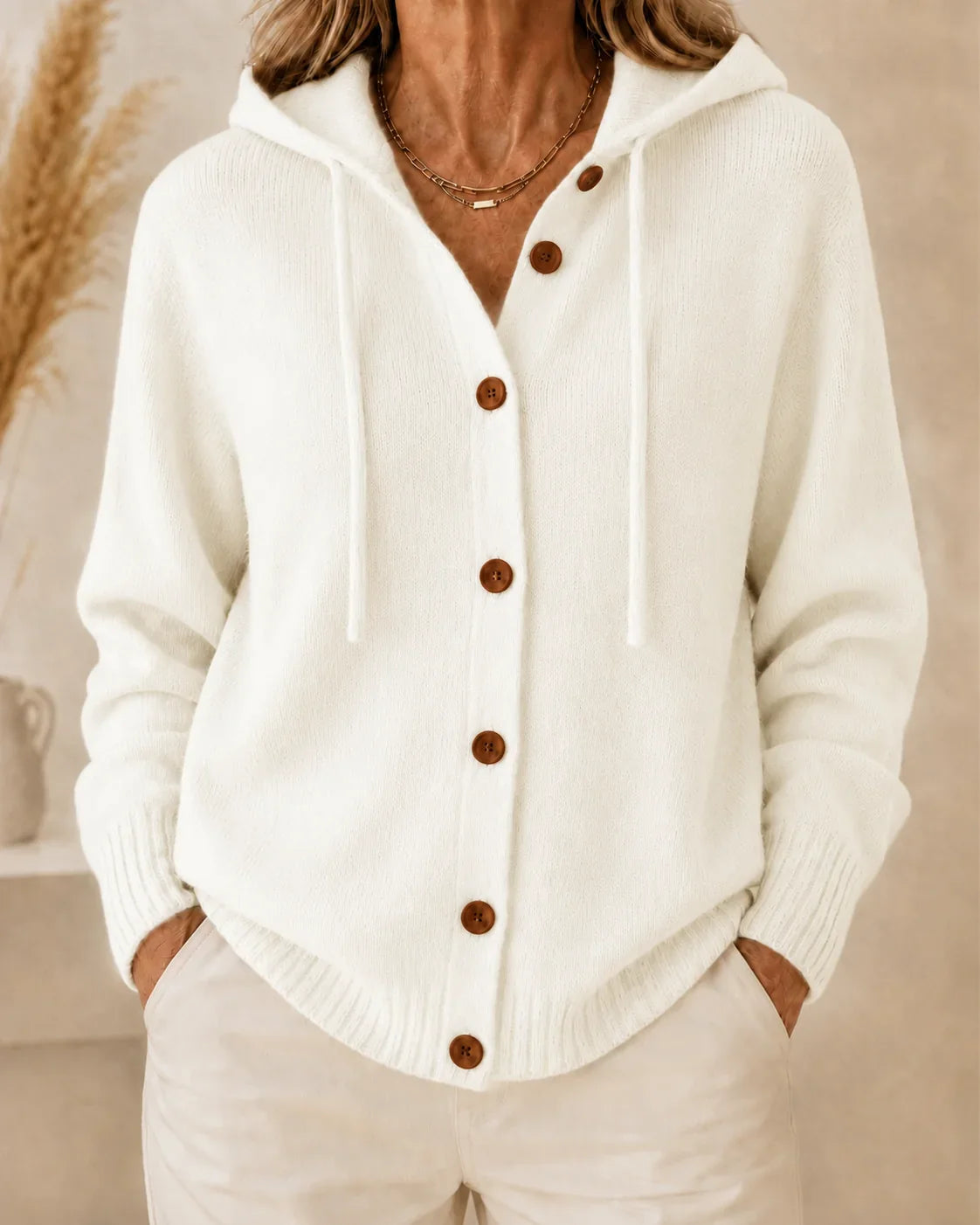 CLEARANCE SALE🔥 Women's Casual Hoodie Cotton Plain Long Sleeve Comfy Cardigan