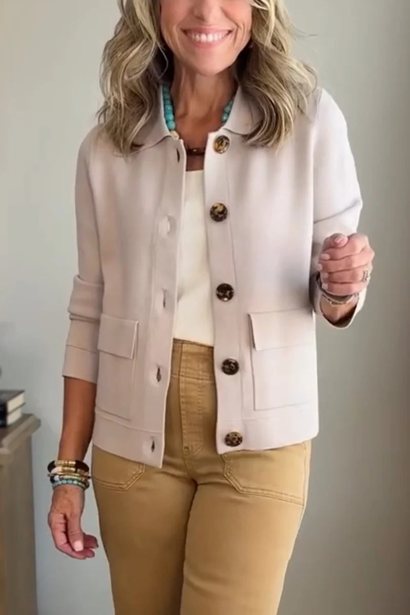 🔥 Casual Lapel Pocket Solid Color Jacket