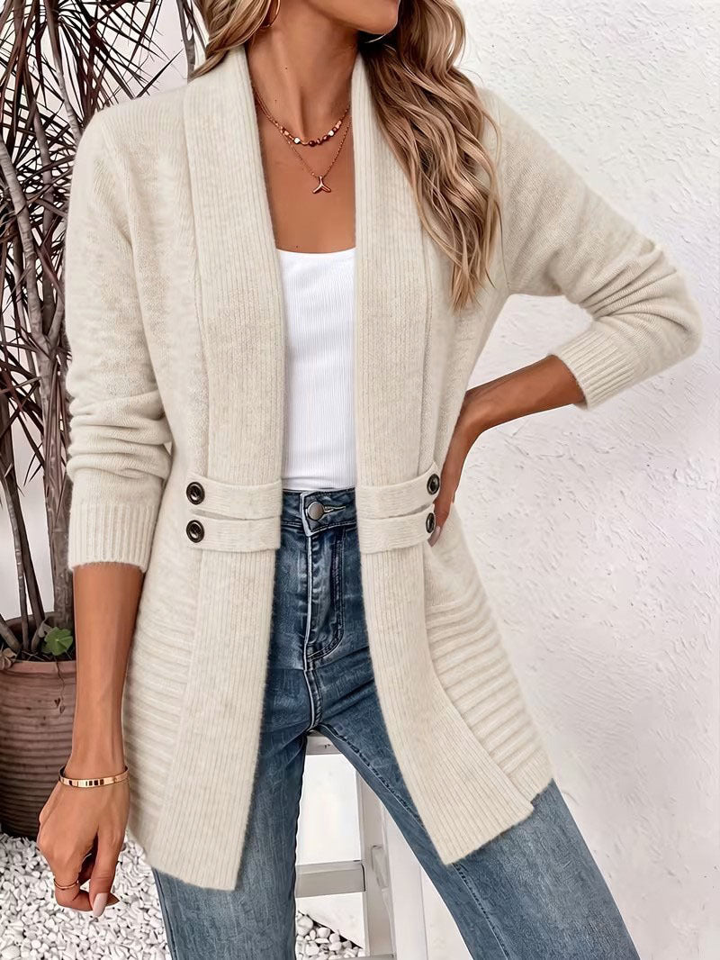 ✨Women's Casual Double-Breasted Knit Cardigan – Elegant Casual Layer For Cosy Everyday Style 🤍