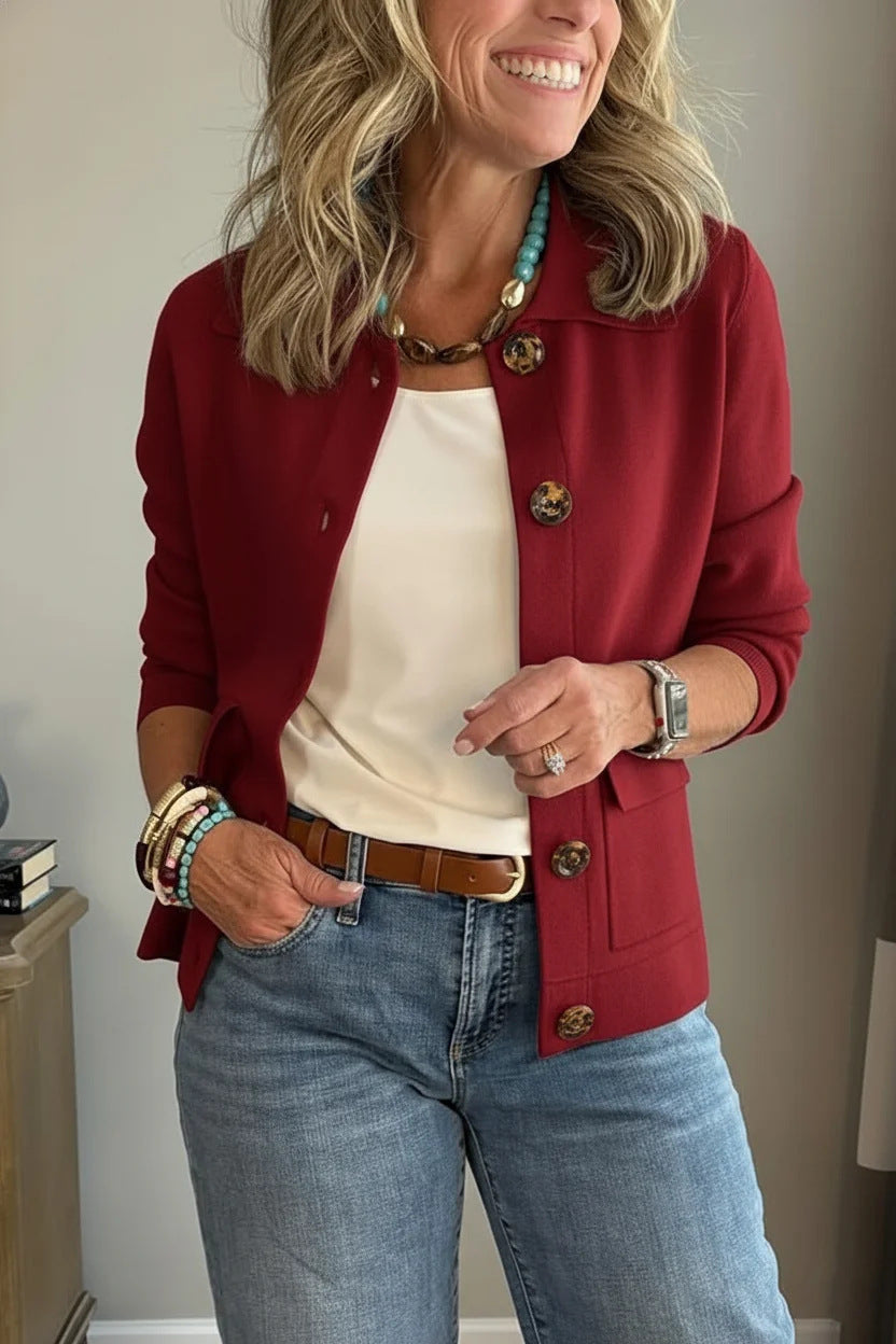 🔥 Casual Lapel Pocket Solid Color Jacket