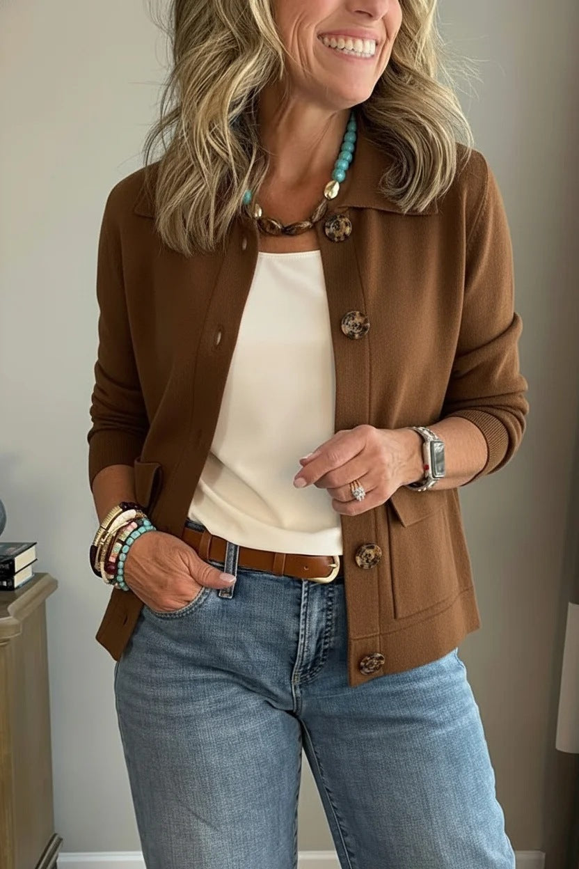 🔥 Casual Lapel Pocket Solid Color Jacket