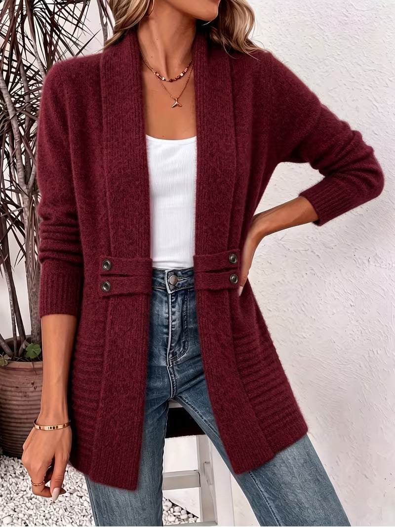 ✨Women's Casual Double-Breasted Knit Cardigan – Elegant Casual Layer For Cosy Everyday Style 🤍