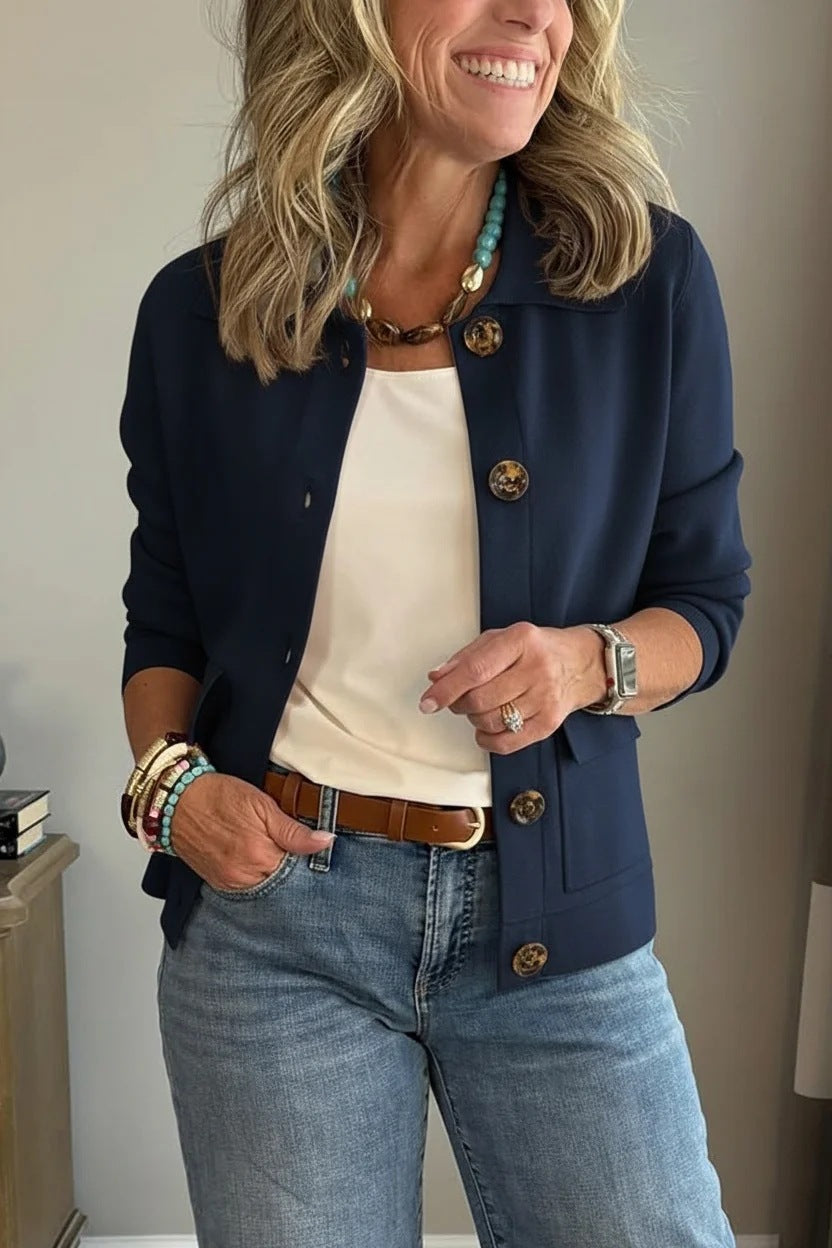 🔥 Casual Lapel Pocket Solid Color Jacket