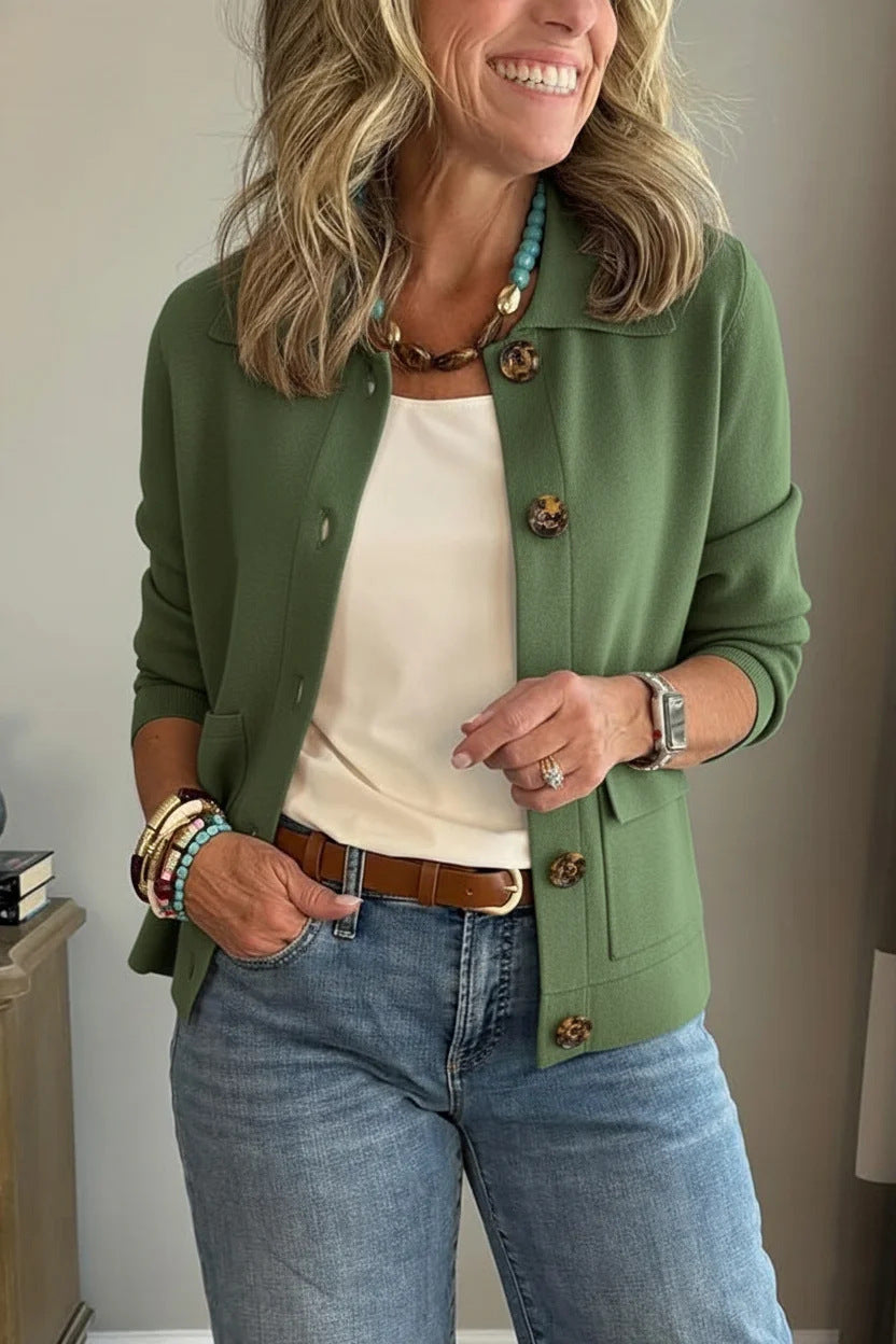 🔥 Casual Lapel Pocket Solid Color Jacket