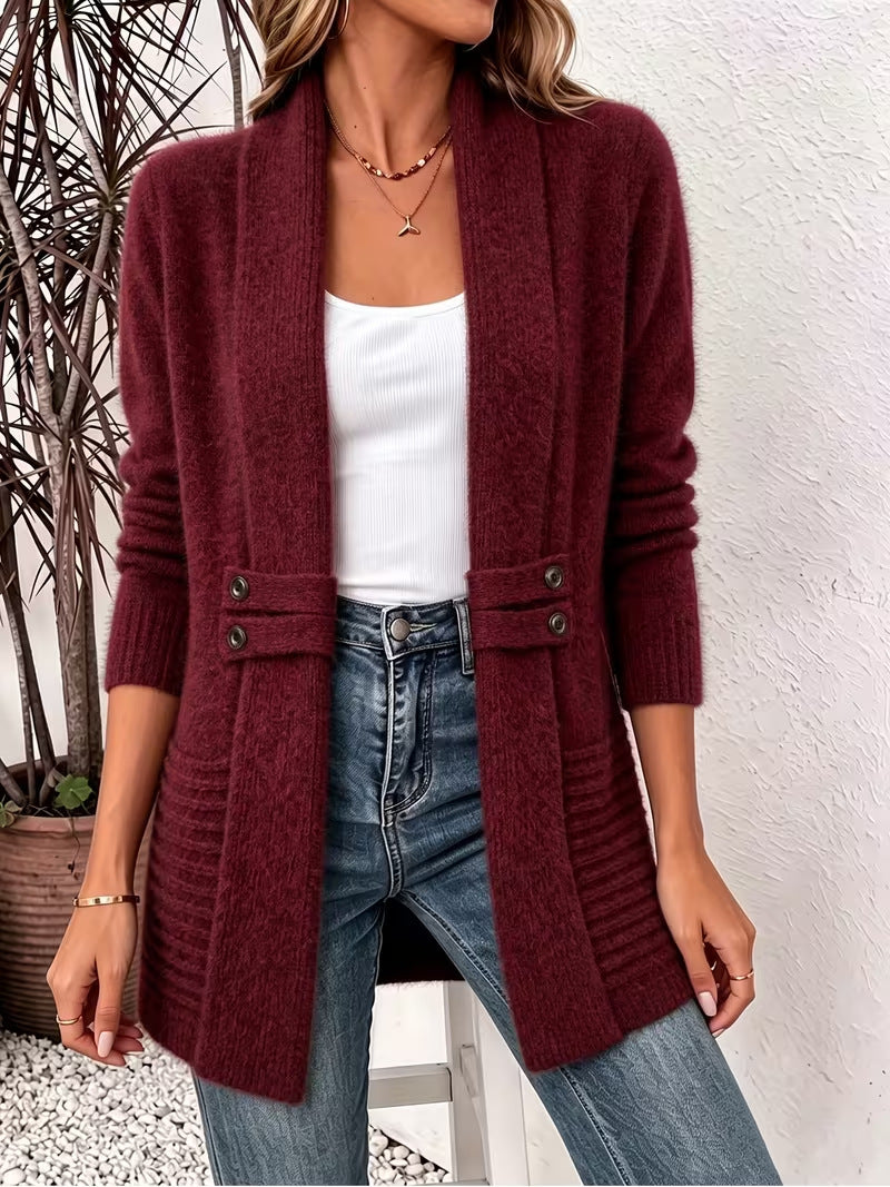 ✨Women's Casual Double-Breasted Knit Cardigan – Elegant Casual Layer For Cosy Everyday Style 🤍