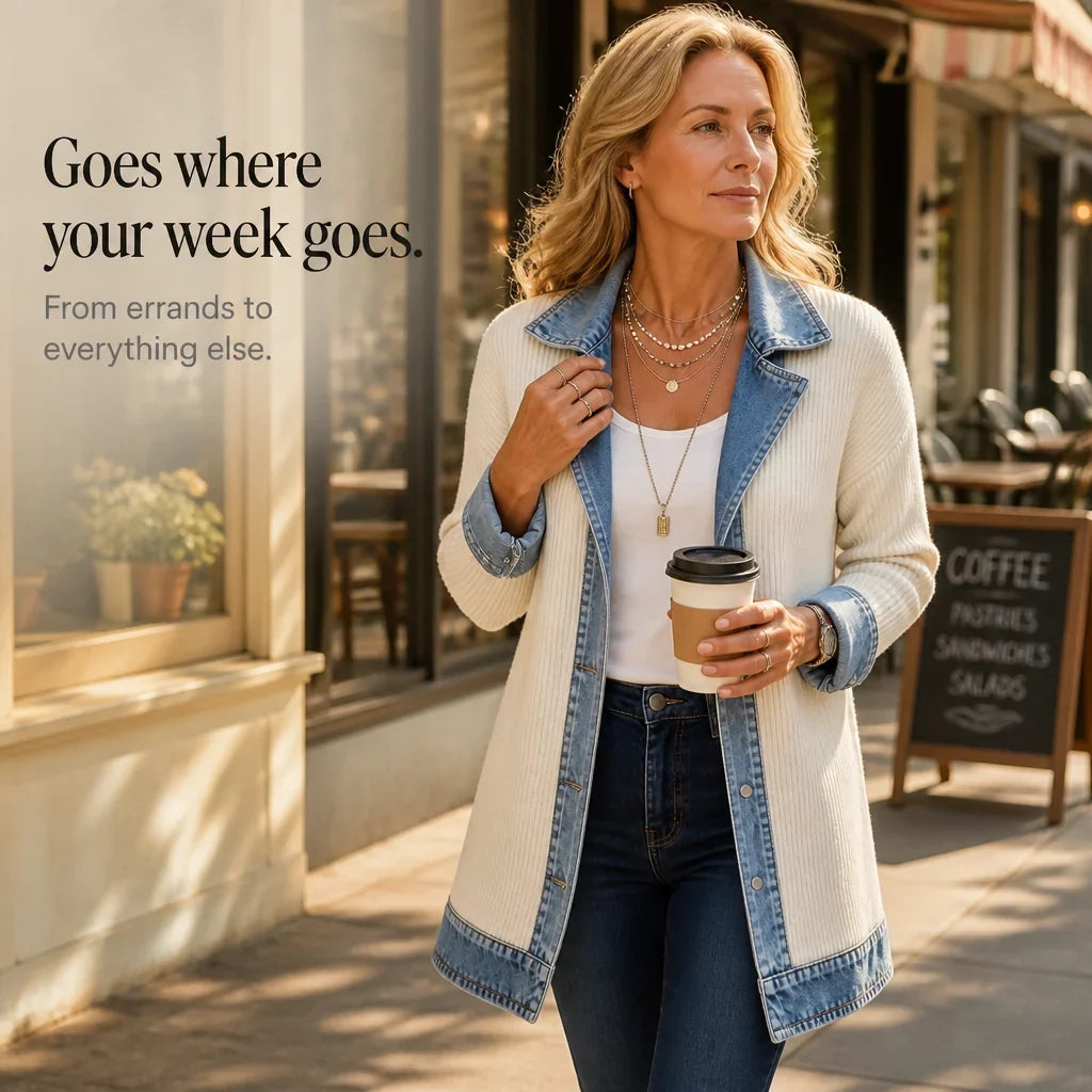 Textured Open-Front Jacket